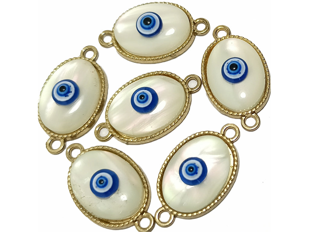 White Monalisa Evil Eye Charms