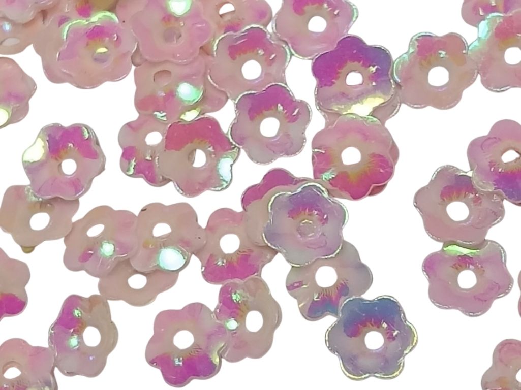 Baby Pink Flower Plastic Embroidery Sequins