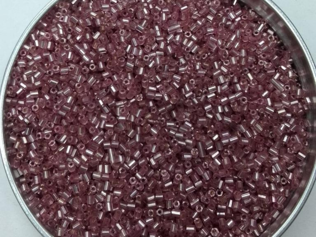 Rust Pink Silverline 2 Cut Glass Seed Beads- 2 mm