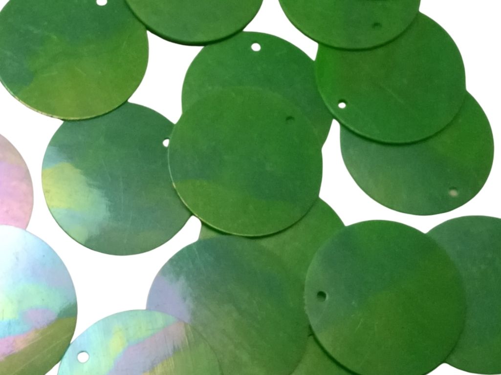 Dark Green Circular Plastic Embroidery Sequins