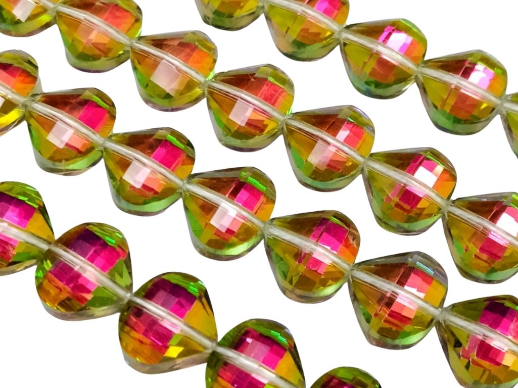 Multicolor Diya Shaped Designer Crystal Beads