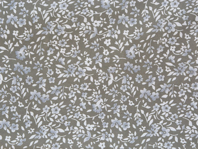 Grayish Green Floral Digital Printed Premium Butter Crepe Fabric