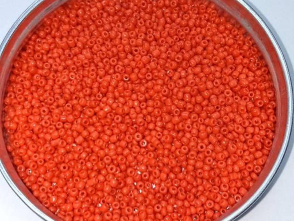 Bright Orange Round Rocaille Glass Seed Beads- 2 mm (Wholesale)