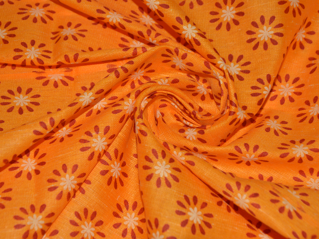 orange-floral-printed-cotton-linen-shirting-fabric