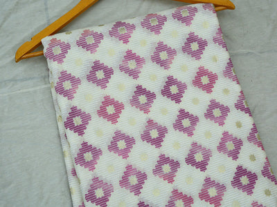 White Ajrak Printed Pure Mul Mul Cotton Fabrics
