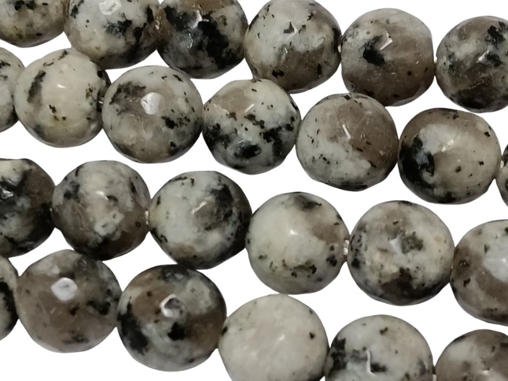 Black & White 8 mm Rondelle Jade Quartz Stones