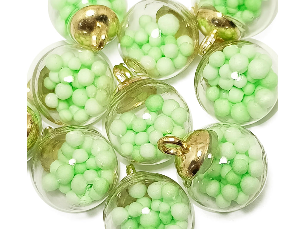 Light Green Spherical Acrylic Beads With Hook