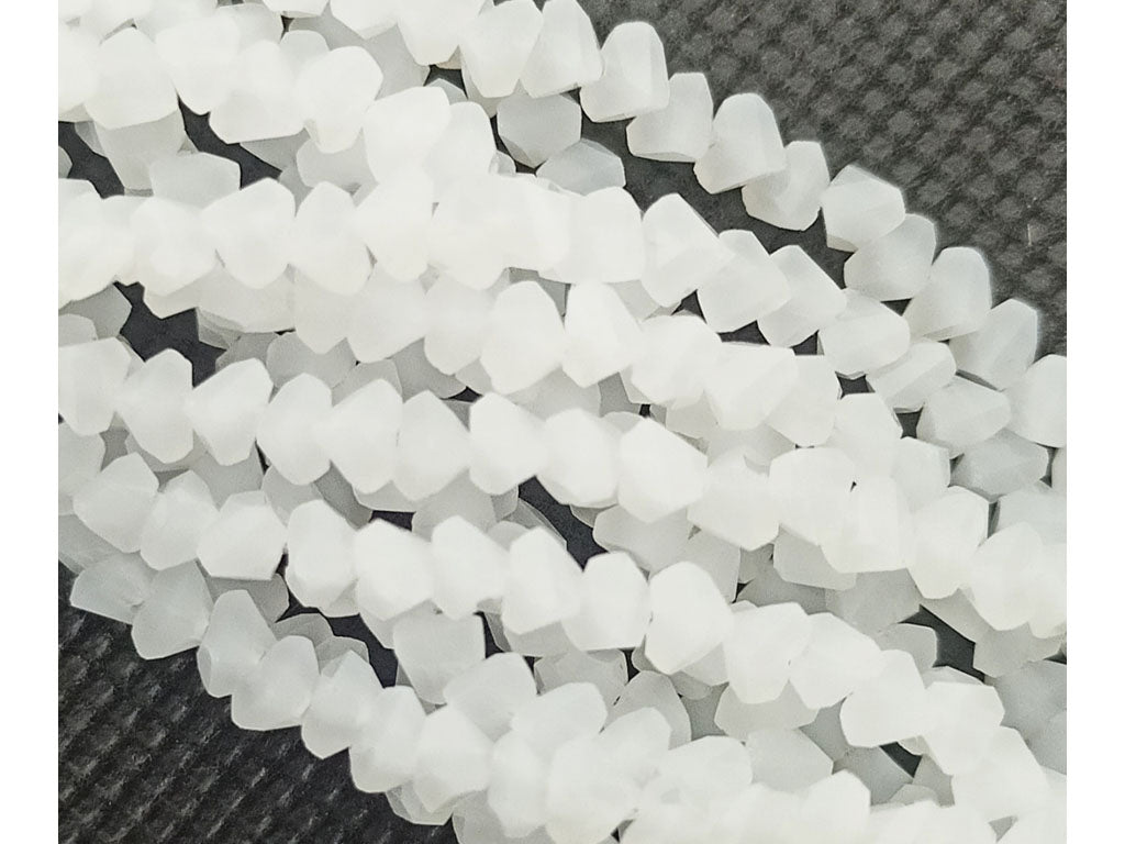 Milk White Uncut Designer Glass Crystal Beads