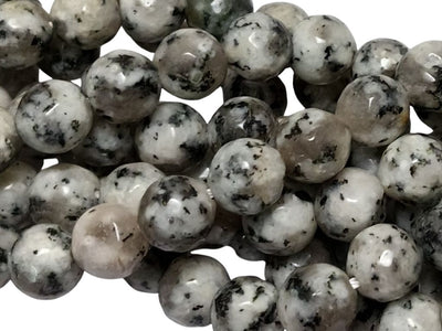 Black & White 8 mm Rondelle Jade Quartz Stones