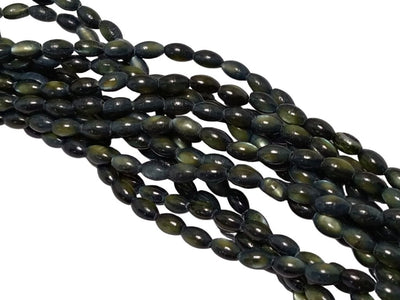 Dark Green Oval Glossy Mother of Pearl Beads