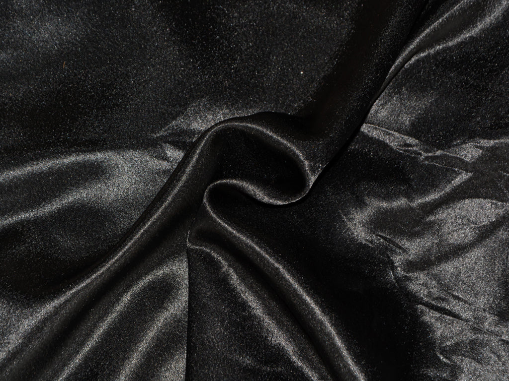 Black Plain Moss Satin Fabric