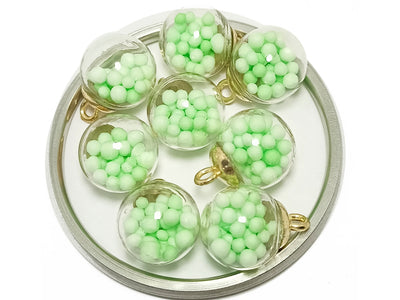 Light Green Spherical Acrylic Beads With Hook