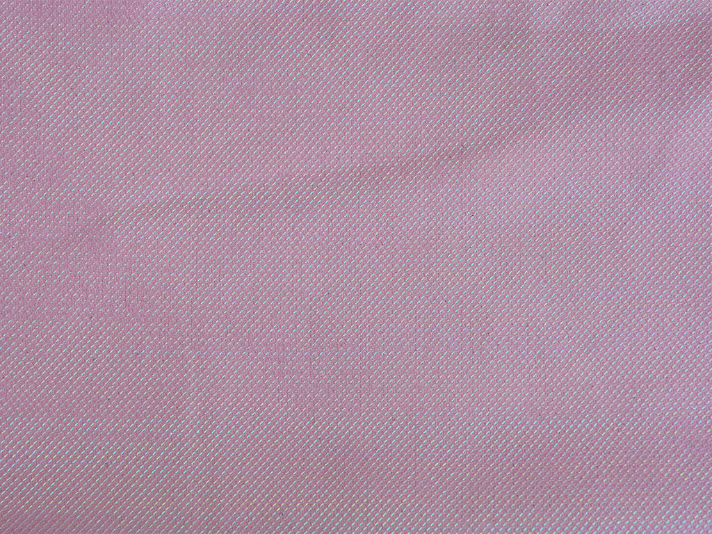 Baby Pink Geometric Rainbow Mesh Shimmer Interlock Bonding Fabric