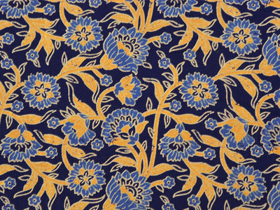 Indigo Kalamkari Pure Cotton Fabric