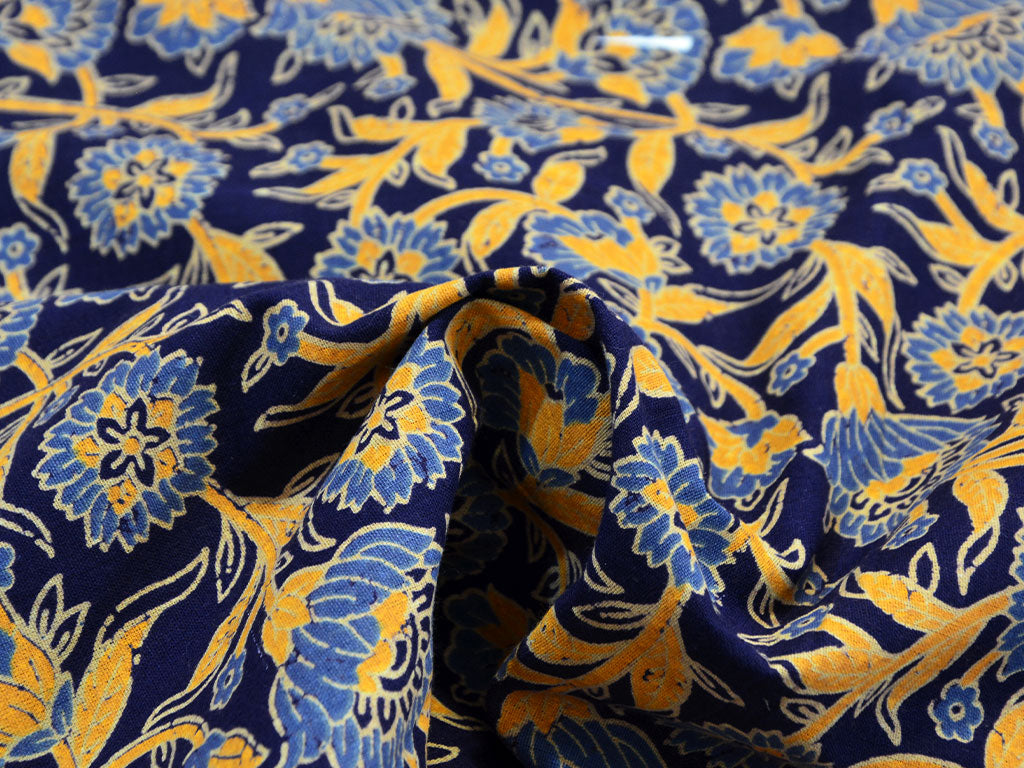 Indigo Kalamkari Pure Cotton Fabric