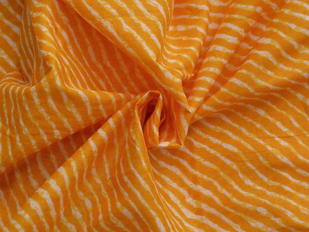 Yellow Stripes Pure Mul Mul Cotton Fabric