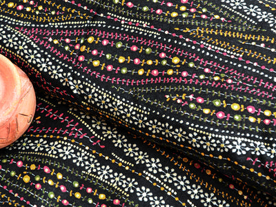 Multicolor Waves Digital Print Cotton Rayon Fabric