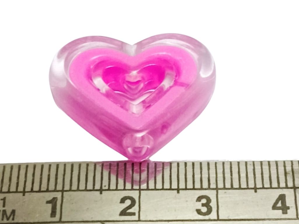 Multicolour Heart Shaped Acrylic Beads with Hole