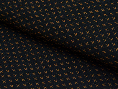 Black Cross Stitch Pattern Pure Cotton Jacquard Fabric