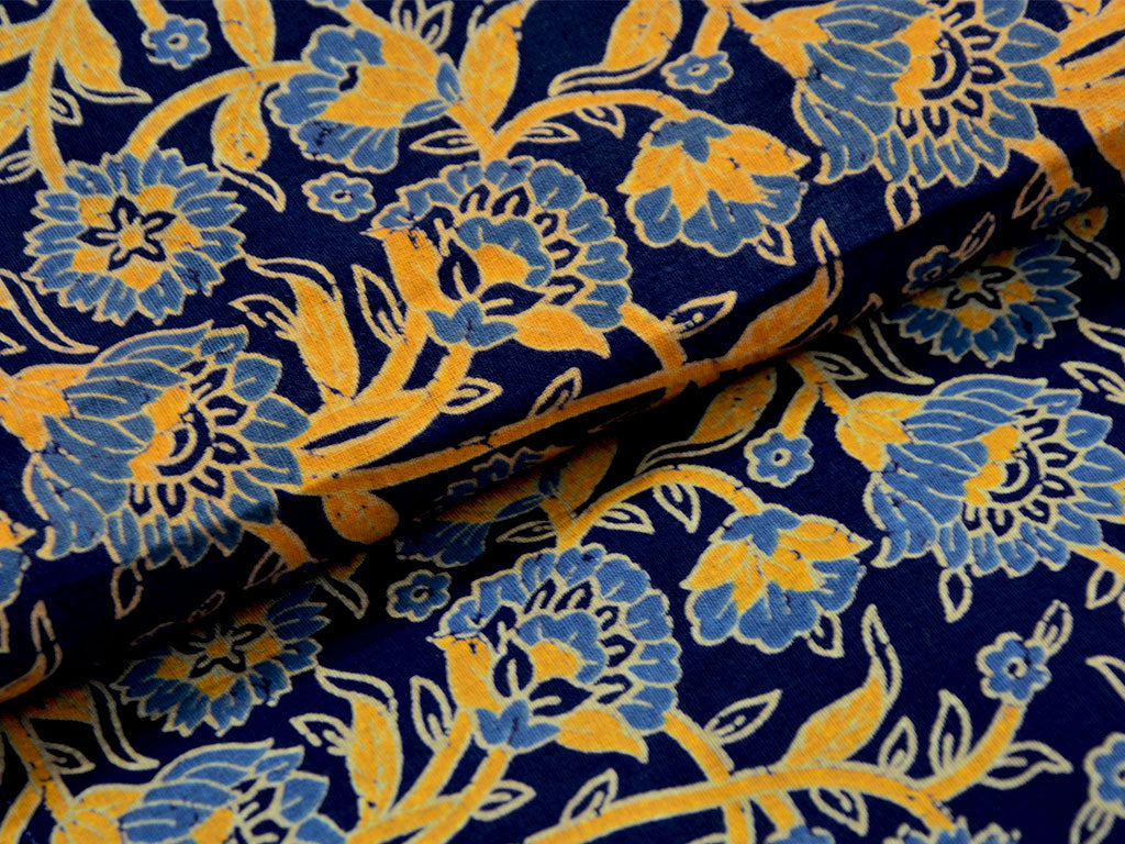 Indigo Kalamkari Pure Cotton Fabric