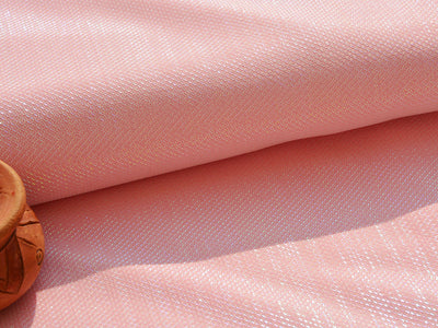 Baby Pink Geometric Rainbow Mesh Shimmer Interlock Bonding Fabric