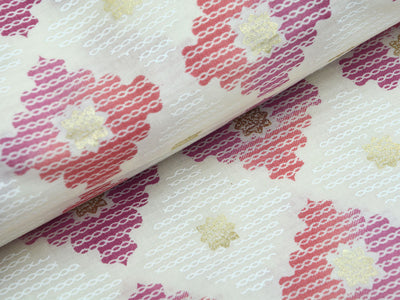 White Ajrak Printed Pure Mul Mul Cotton Fabrics