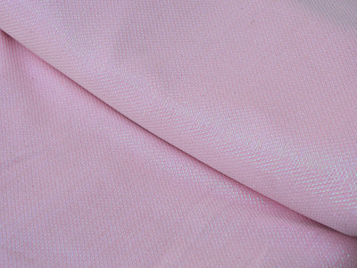 Baby Pink Geometric Rainbow Mesh Shimmer Interlock Bonding Fabric