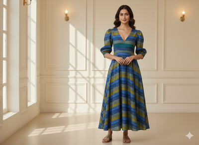 Multicolor Diamond Printed Semi Pashimna Woolen Fabric