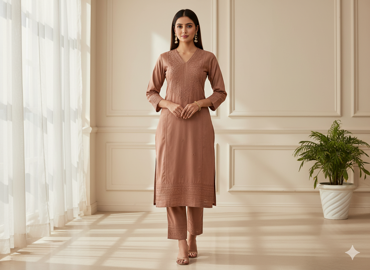 ब्लश रेड प्लेन ग्लेज्ड कॉटन फ़ैब्रिक