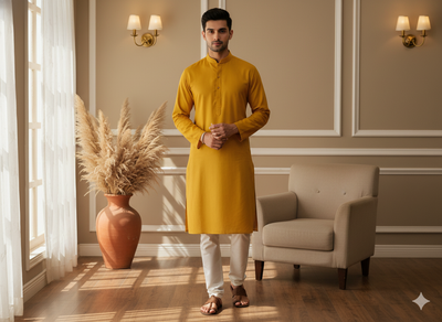 Yellow Plain 100% Pure Mul Mul Cotton