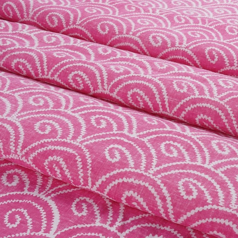 Pink & White Traditional Printed Pure Cotton Fabric