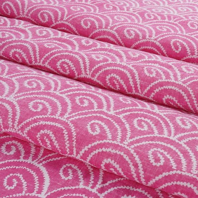 Pink & White Traditional Printed Pure Cotton Fabric