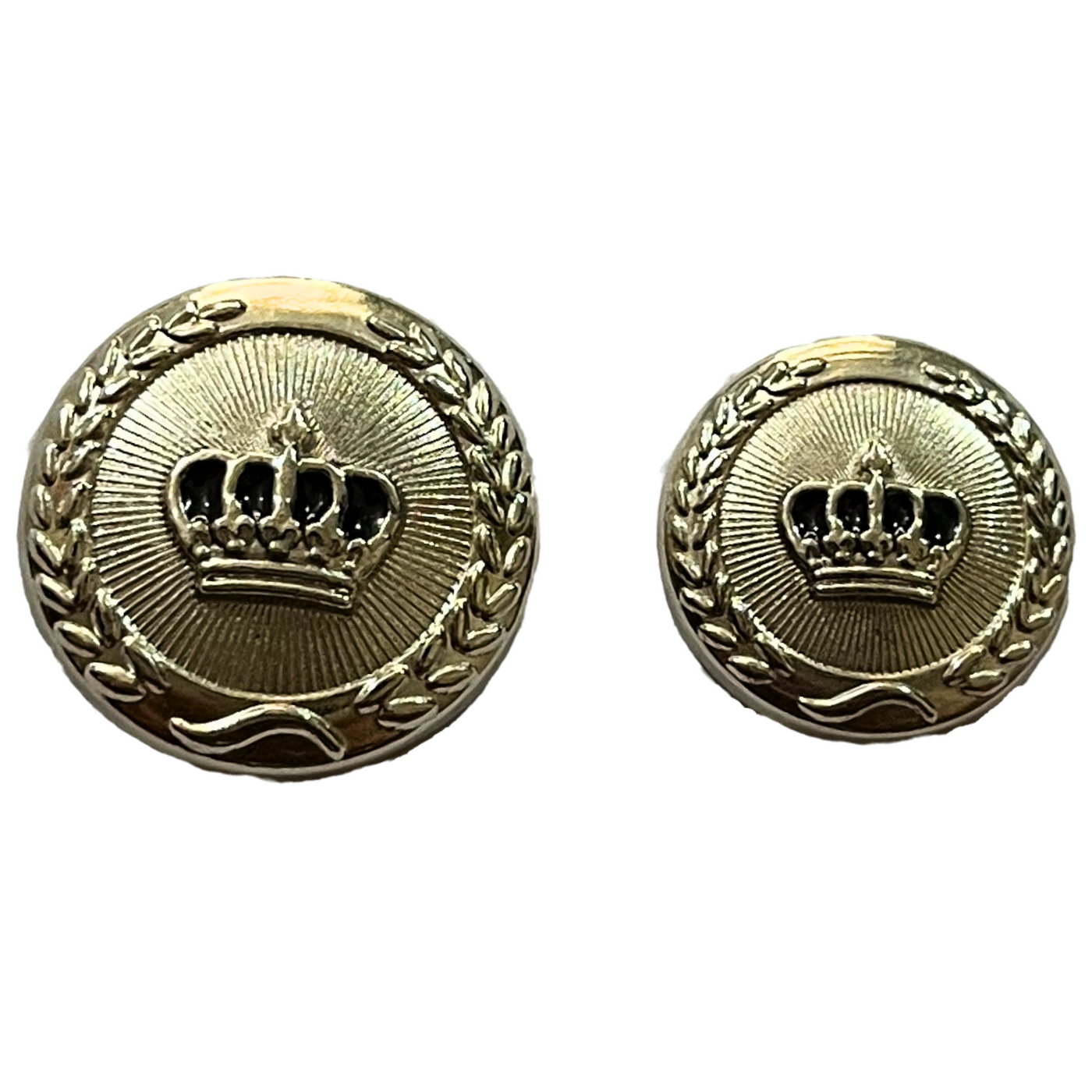 Black& Silver King and Queen Crown Design Round 1 Hole Metal Buttons