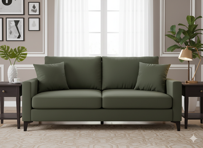 गहरा जैतून हरा सादा भारी सूती कैनवास कपड़ा