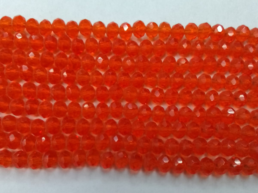 Bright Red Tyre Crystal Glass Beads