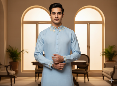 स्काई ब्लू शुद्ध लिनन कपड़ा - 60 ली