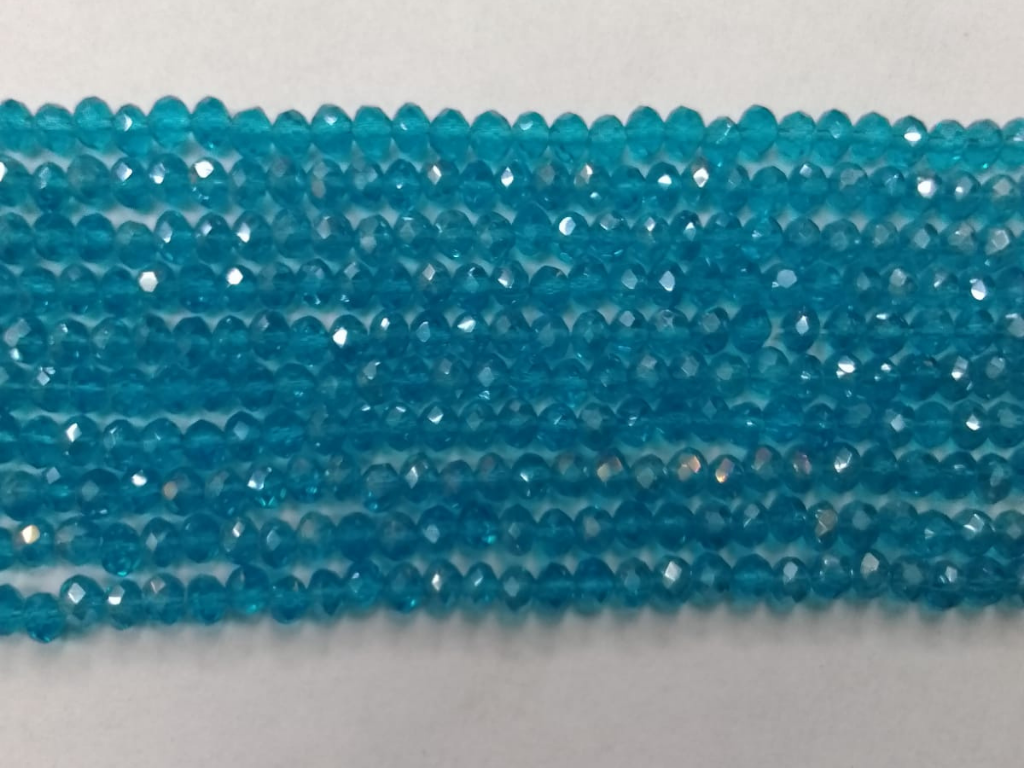 Blue Tyre Crystal Glass Beads