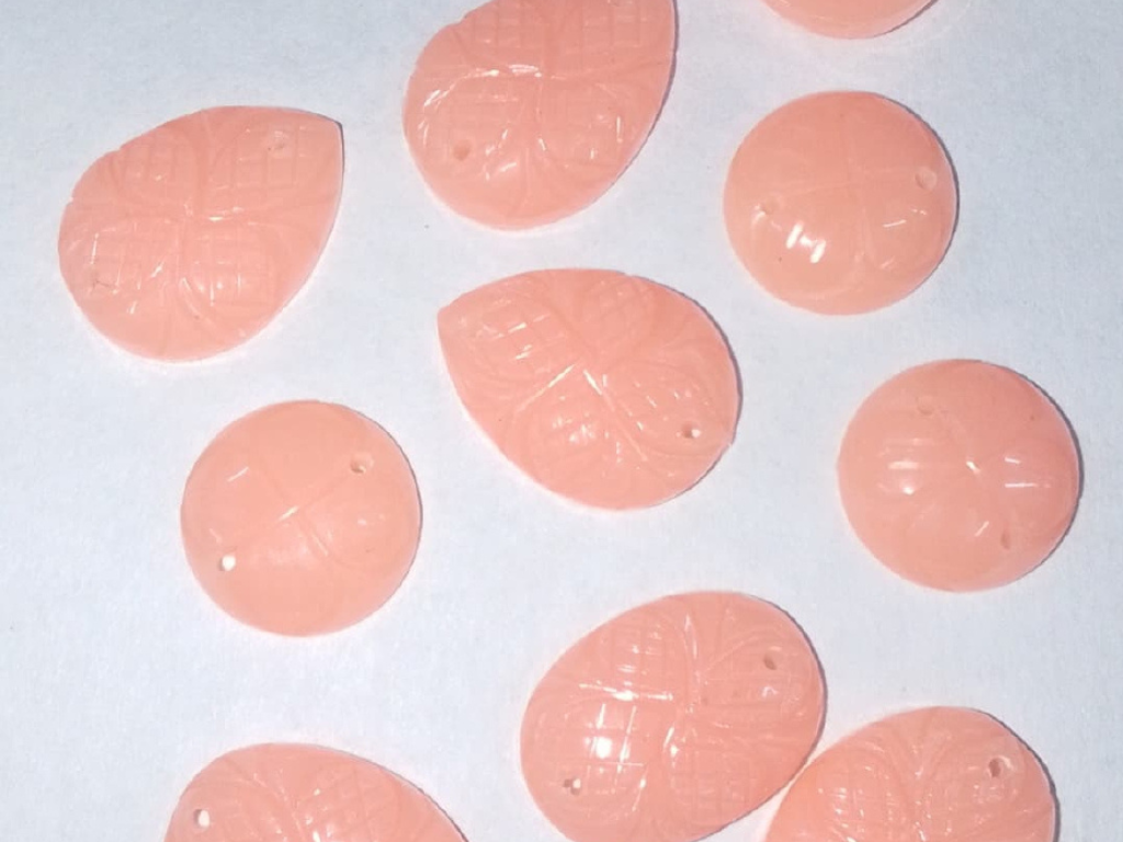 Baby Pink Mix 2 Hole Plastic Stones