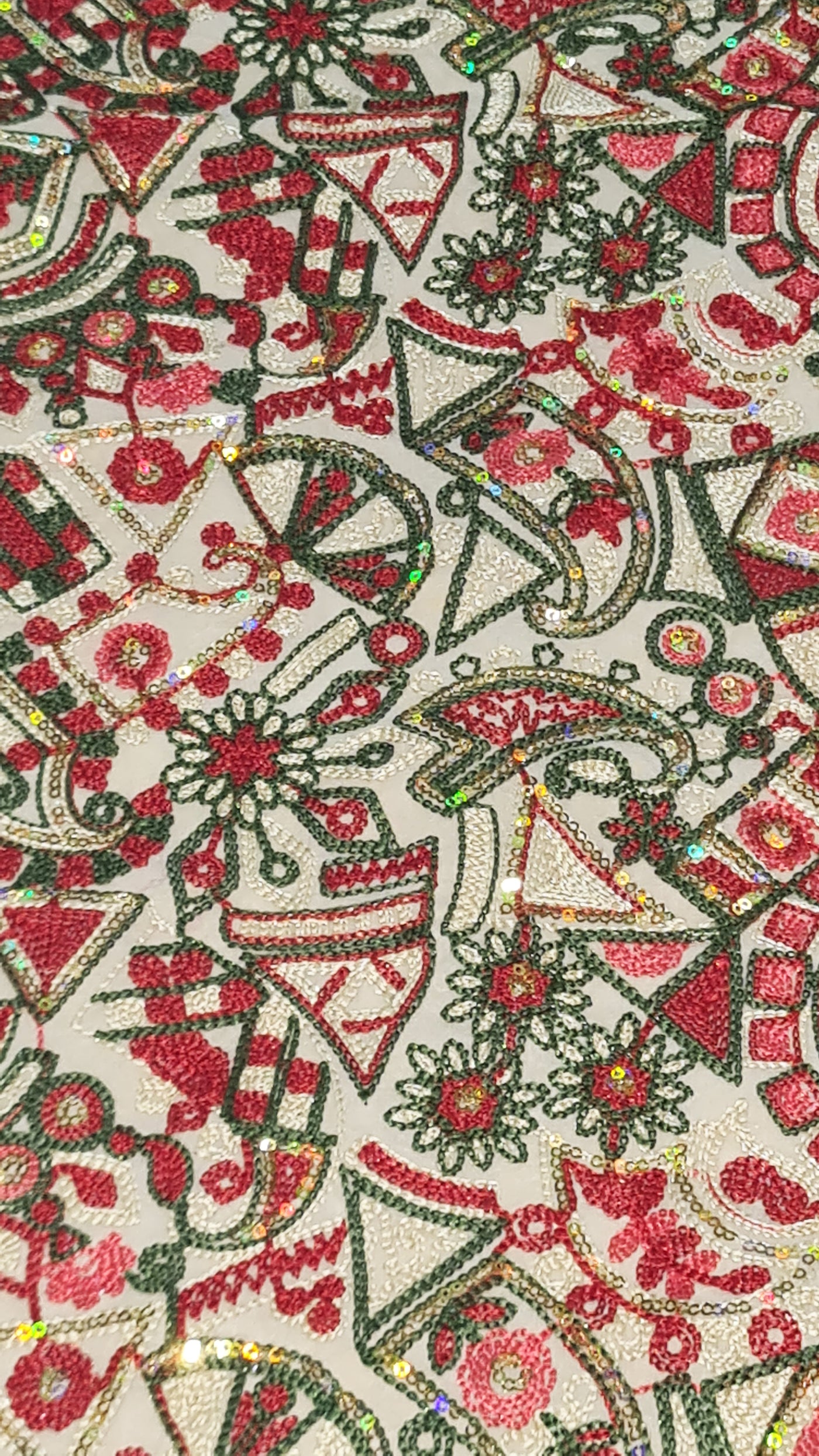 Multicolor Floral Kashmiri Embroidered Georgette Fabric