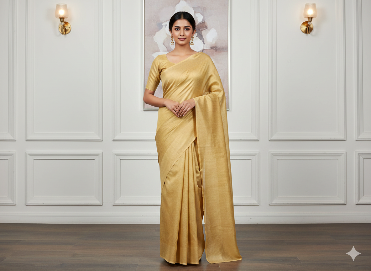 Creamy Yellow Plain Bangalore Raw Silk Fabric  (Wholesale)