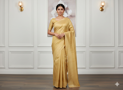 Creamy Yellow Plain Bangalore Raw Silk Fabric  (Wholesale)