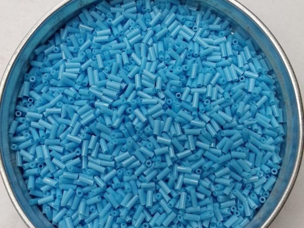 Sky Blue Pipe Glass Seed Beads- 4.5 mm (Wholesale)