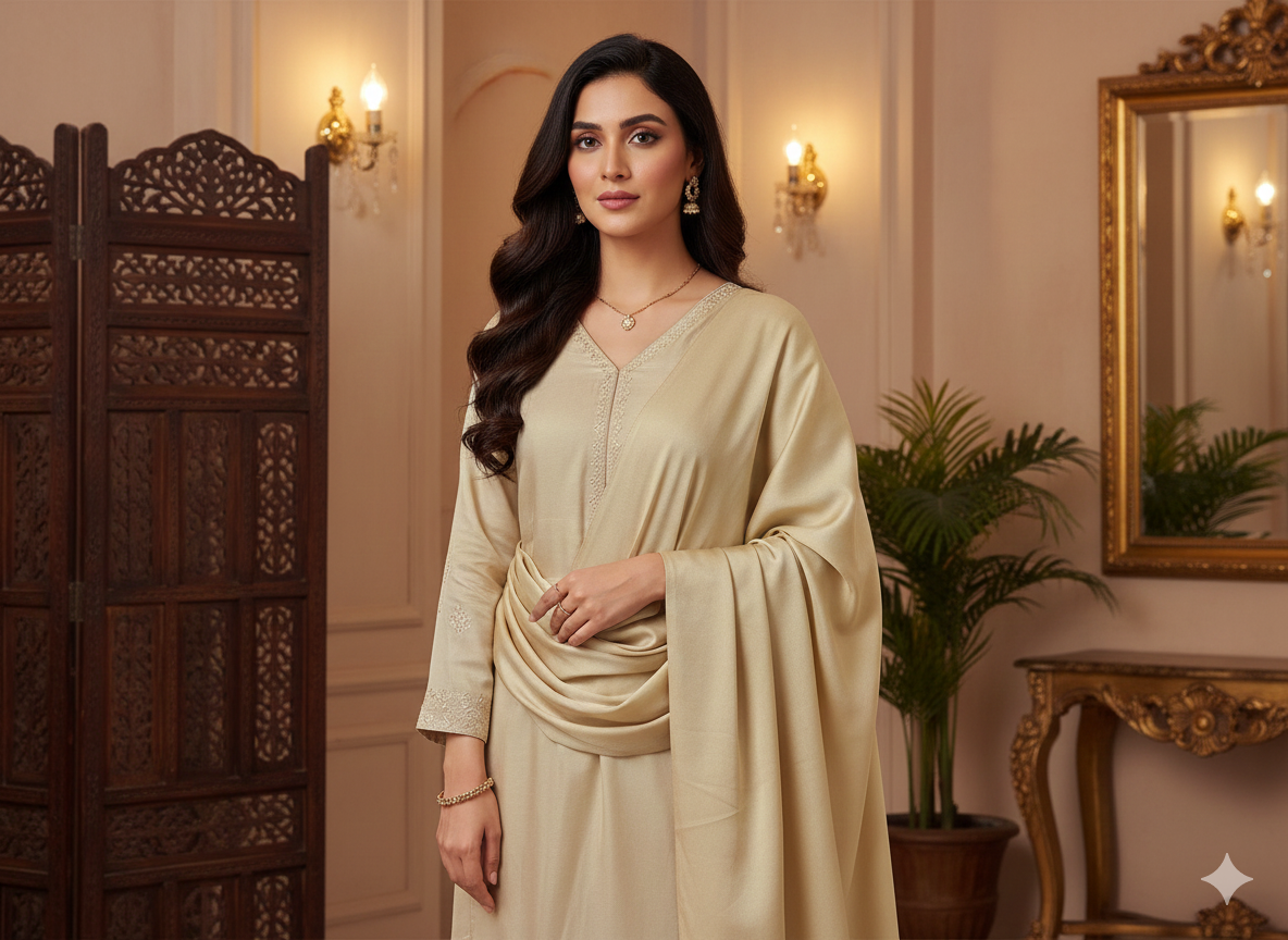 Pastel Ivory Plain Malai Satin Fabric (Wholesale)