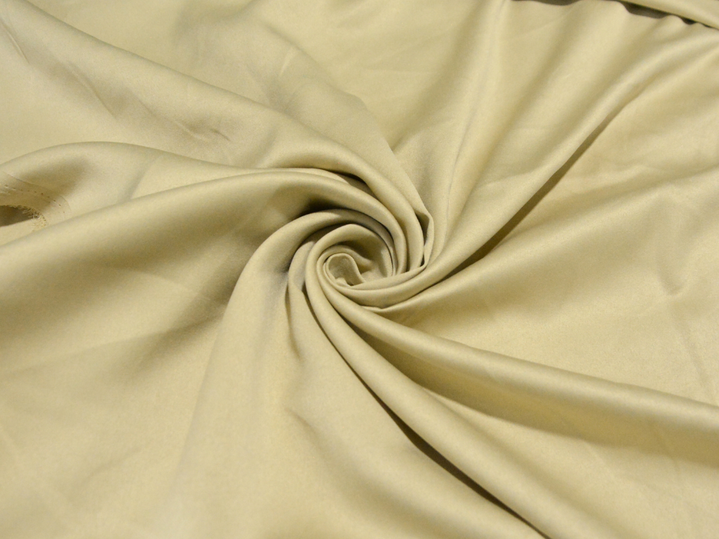 Pastel Ivory Plain Malai Satin Fabric (Wholesale)