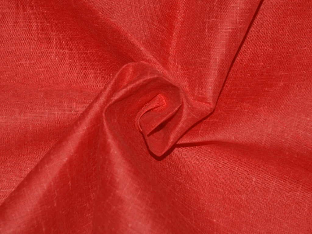 Bright Red Shaded Plain Cotton Linen Fabric