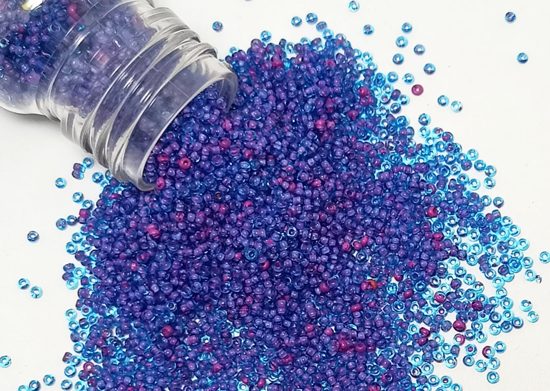 Magenta Inside Dark Blue Dyed Round Rocailles Glass Seed Beads (Wholesale)