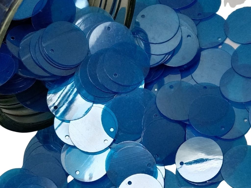 Sky Blue Circular Plastic Embroidery Sequins