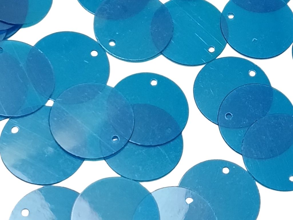 Sky Blue Circular Plastic Embroidery Sequins