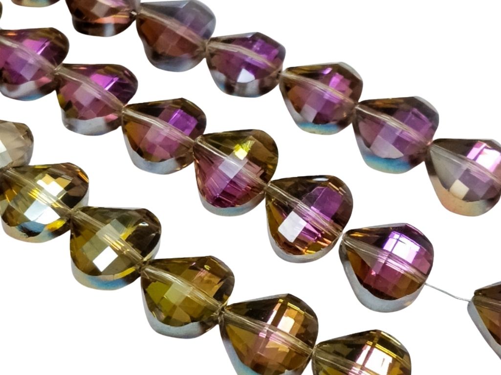 Purple Diya Shaped Designer Crystal Beads