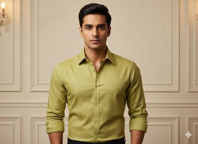 गहरा खाकी सादा ग्लेज्ड कॉटन कपड़ा (थोक)